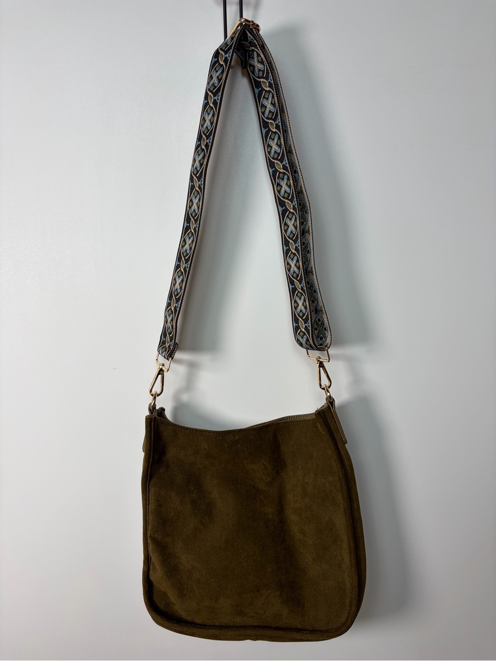 Ah Dorned Green Crossbody Hobo Bag with Front Slip Pocket